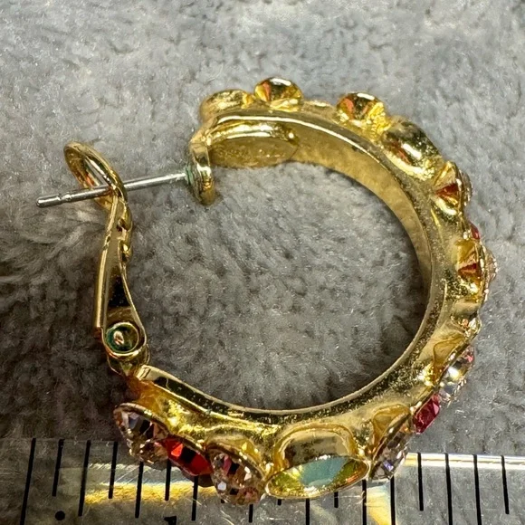 ❇️ Sorrelli Gold-Tone Earrings with Pink and Green Crystals - Picture 3 of 4